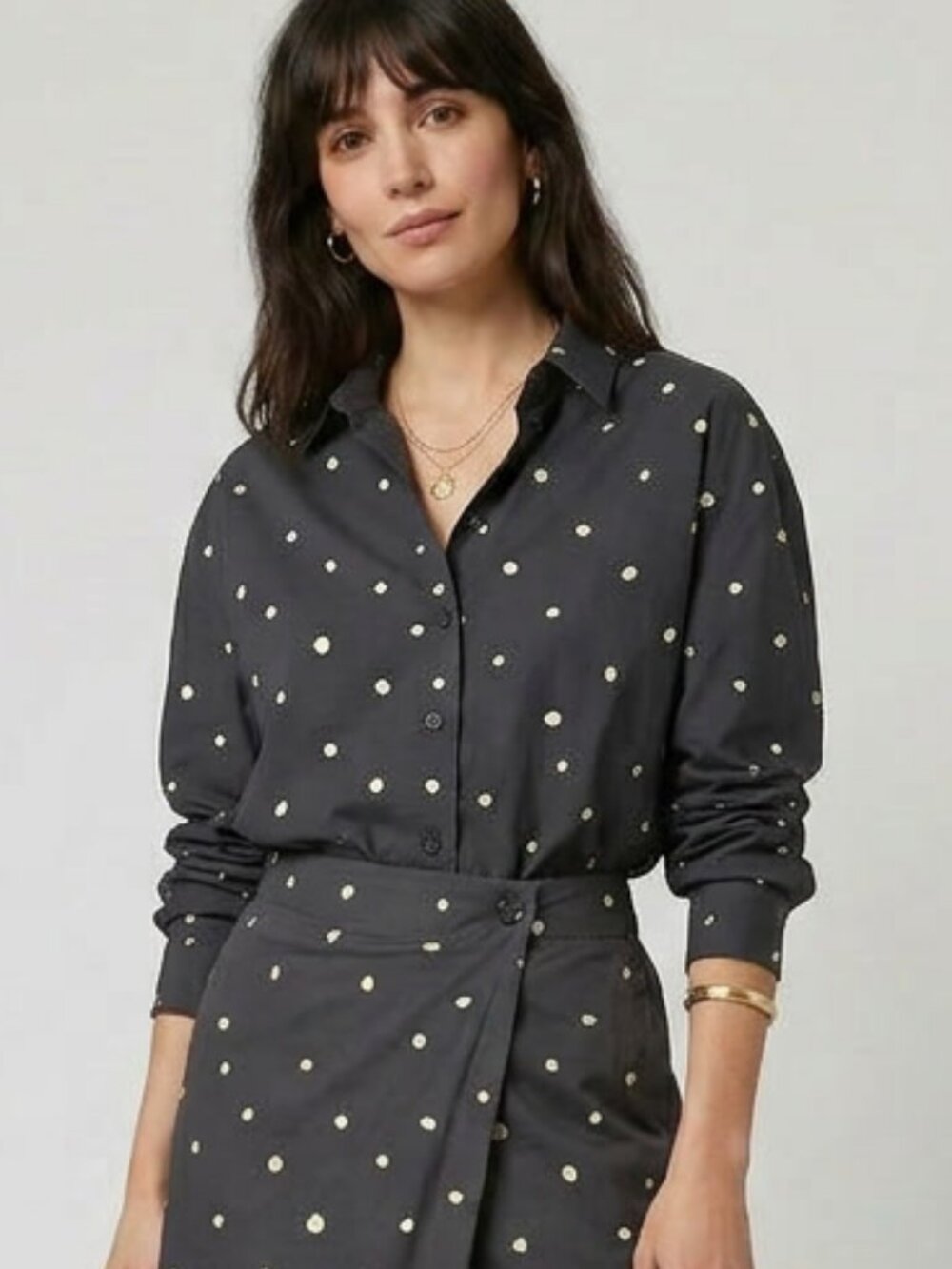 Humility 100% Cotton Button-Down Shirt Size FR 40 or US 8
